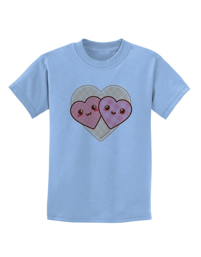 Super Cute Kawaii Hearts Childrens T-Shirt-Childrens T-Shirt-TooLoud-Light-Blue-X-Small-Davson Sales