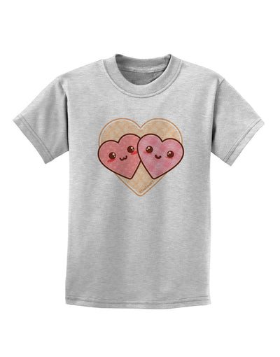 Super Cute Kawaii Hearts Childrens T-Shirt-Childrens T-Shirt-TooLoud-AshGray-X-Small-Davson Sales