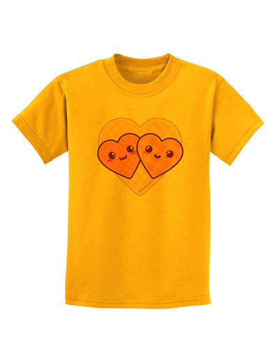 Super Cute Kawaii Hearts Childrens T-Shirt-Childrens T-Shirt-TooLoud-Gold-X-Small-Davson Sales