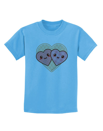 Super Cute Kawaii Hearts Childrens T-Shirt-Childrens T-Shirt-TooLoud-Aquatic-Blue-X-Small-Davson Sales