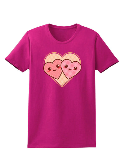 Super Cute Kawaii Hearts Womens Dark T-Shirt-TooLoud-Hot-Pink-Small-Davson Sales