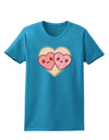 Super Cute Kawaii Hearts Womens Dark T-Shirt-TooLoud-Turquoise-X-Small-Davson Sales