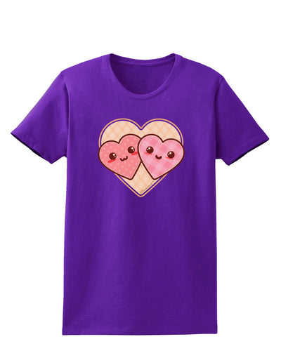 Super Cute Kawaii Hearts Womens Dark T-Shirt-TooLoud-Purple-X-Small-Davson Sales