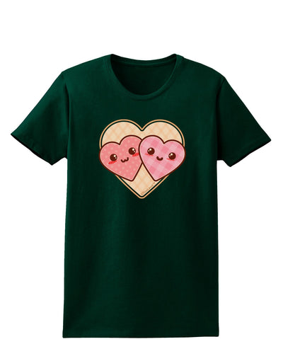 Super Cute Kawaii Hearts Womens Dark T-Shirt-TooLoud-Forest-Green-Small-Davson Sales