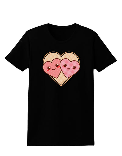 Super Cute Kawaii Hearts Womens Dark T-Shirt-TooLoud-Black-X-Small-Davson Sales