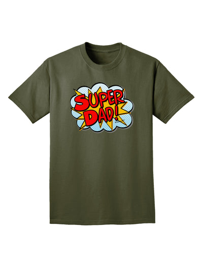 Super Dad - Superhero Comic Style Adult Dark T-Shirt-Mens T-Shirt-TooLoud-Military-Green-Small-Davson Sales