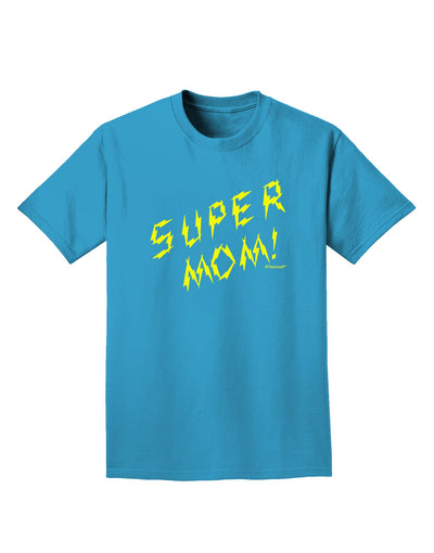 Super Mom - Lightening Bolt Design Adult Dark T-Shirt by TooLoud-Mens T-Shirt-TooLoud-Turquoise-Small-Davson Sales