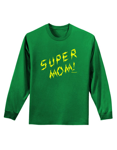 Super Mom - Lightening Bolt Design Adult Long Sleeve Dark T-Shirt by TooLoud-TooLoud-Kelly-Green-Small-Davson Sales