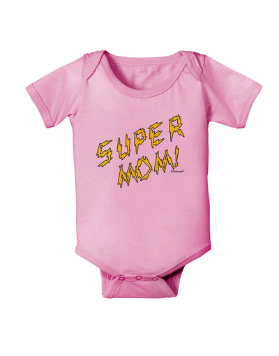 Super Mom - Lightening Bolt Design Baby Romper Bodysuit by TooLoud-Baby Romper-TooLoud-Light-Pink-06-Months-Davson Sales