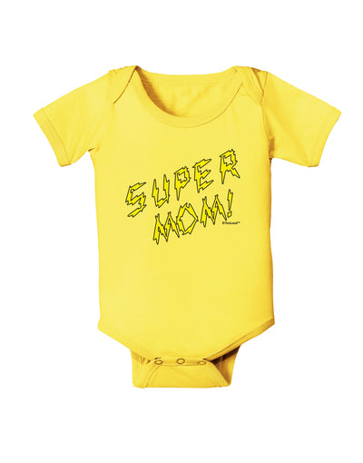 Super Mom - Lightening Bolt Design Baby Romper Bodysuit by TooLoud-Baby Romper-TooLoud-Yellow-06-Months-Davson Sales