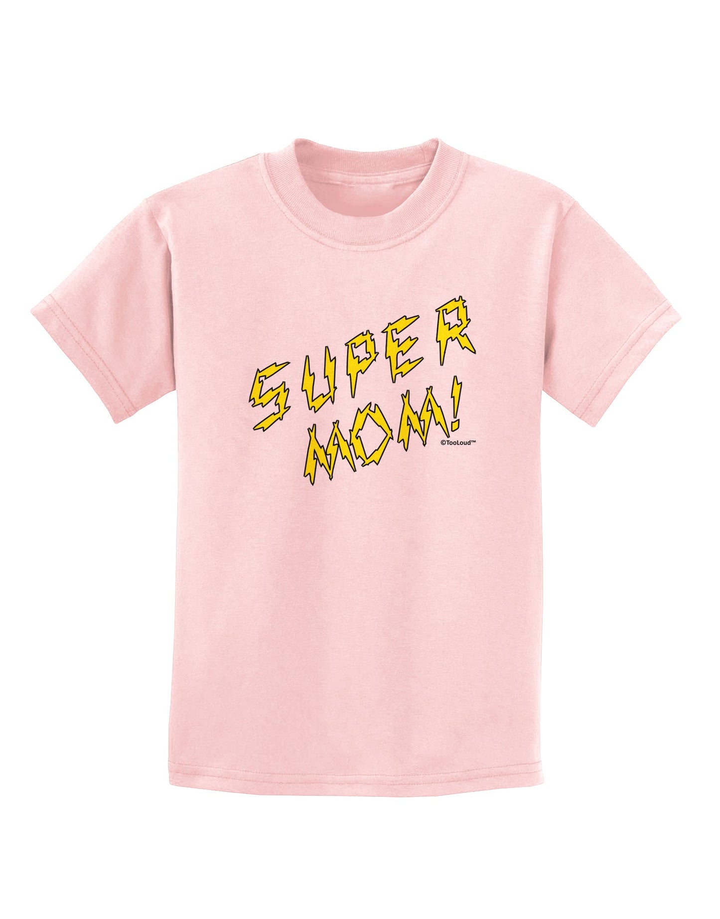 Super Mom - Lightening Bolt Design Childrens T-Shirt by TooLoud-Childrens T-Shirt-TooLoud-PalePink-X-Small-Davson Sales