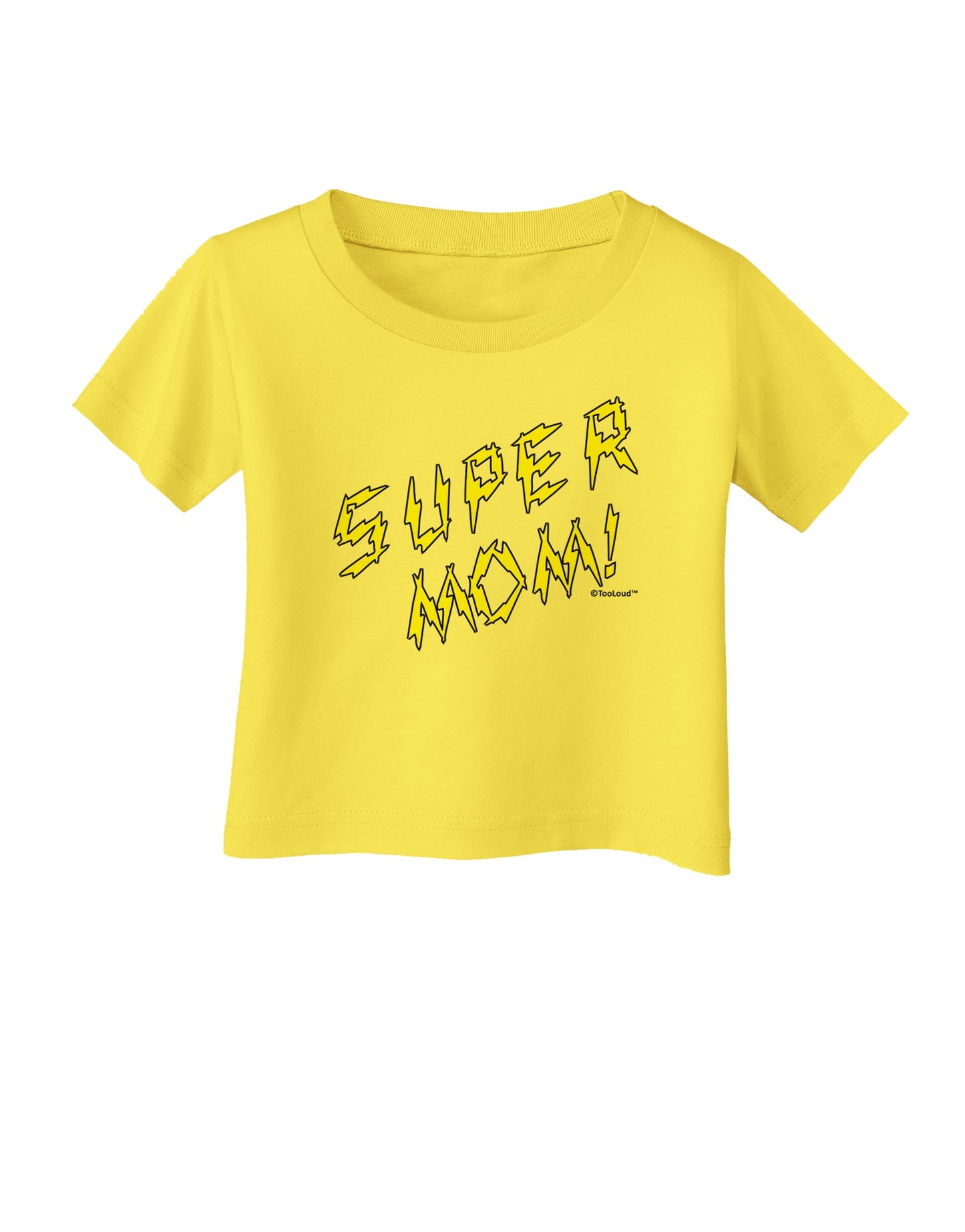 Super Mom - Lightening Bolt Design Infant T-Shirt by TooLoud-Infant T-Shirt-TooLoud-Yellow-06-Months-Davson Sales
