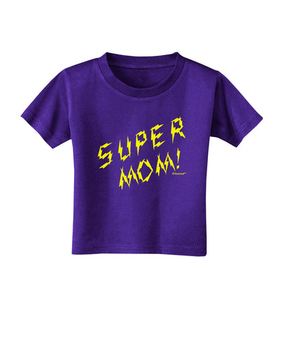 Super Mom - Lightening Bolt Design Toddler T-Shirt Dark by TooLoud-Toddler T-Shirt-TooLoud-Purple-2T-Davson Sales