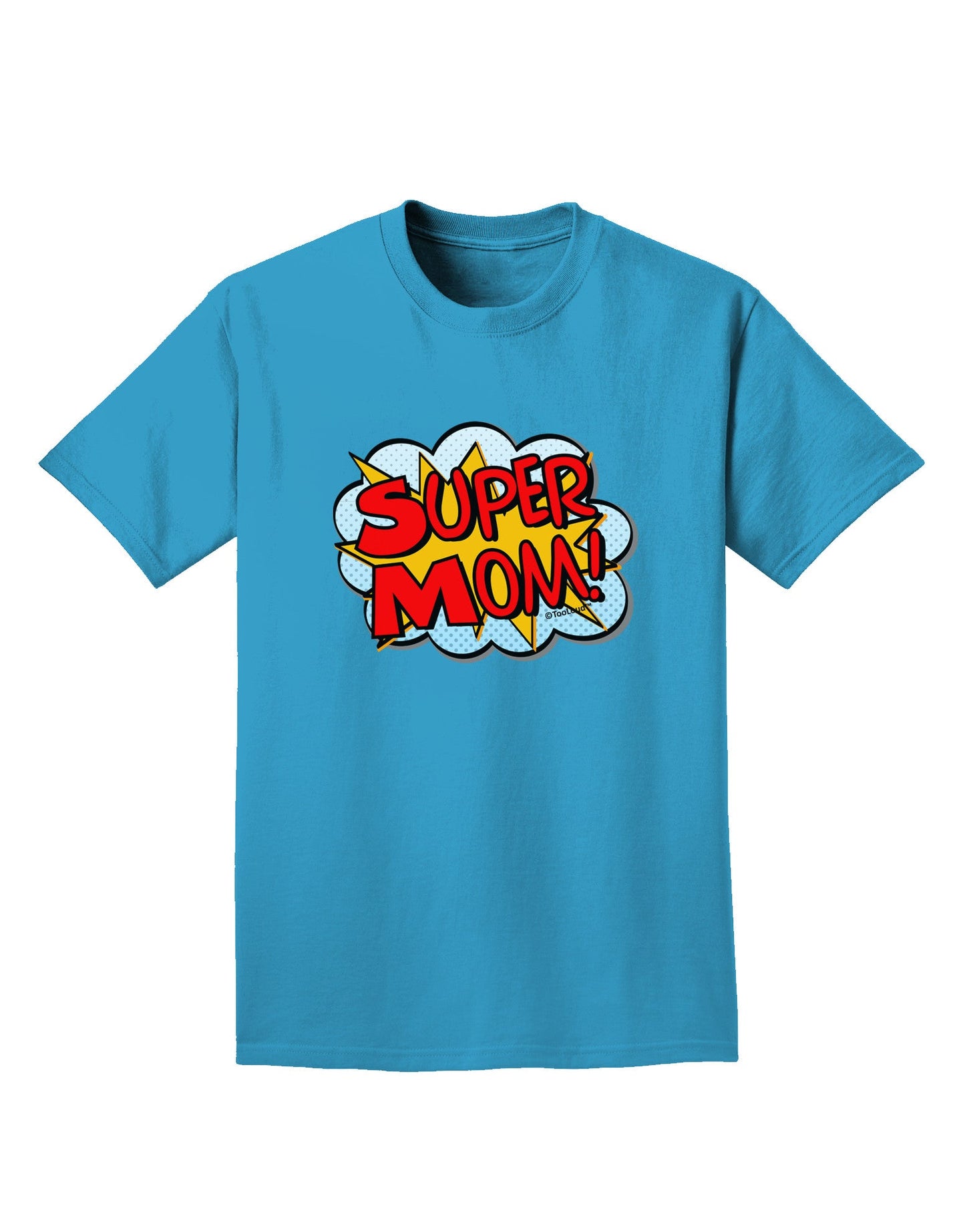 Super Mom - Superhero Comic Style Adult Dark T-Shirt-Mens T-Shirt-TooLoud-Turquoise-Small-Davson Sales
