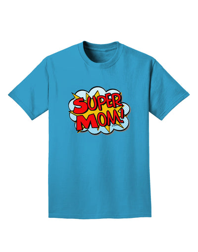 Super Mom - Superhero Comic Style Adult Dark T-Shirt-Mens T-Shirt-TooLoud-Turquoise-Small-Davson Sales