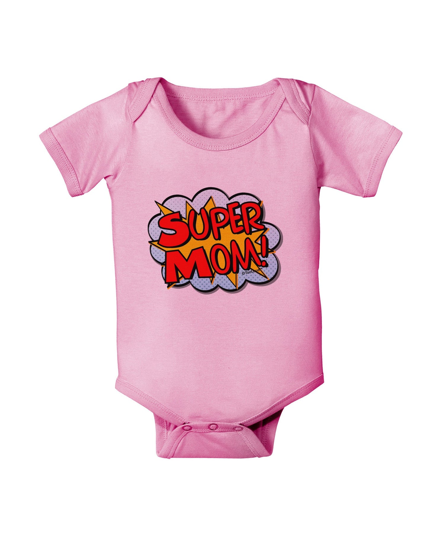 Super Mom - Superhero Comic Style Baby Romper Bodysuit-Baby Romper-TooLoud-Light-Pink-06-Months-Davson Sales