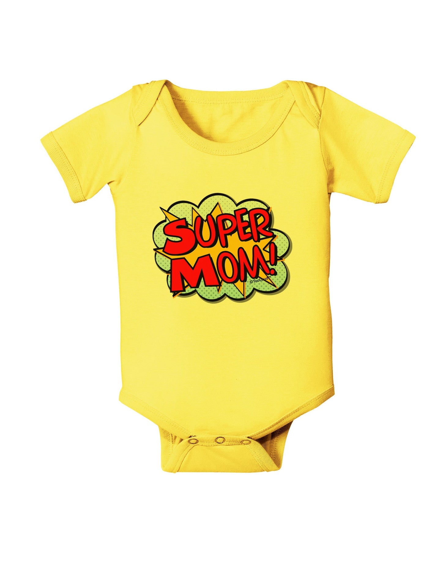 Super Mom - Superhero Comic Style Baby Romper Bodysuit-Baby Romper-TooLoud-Yellow-06-Months-Davson Sales