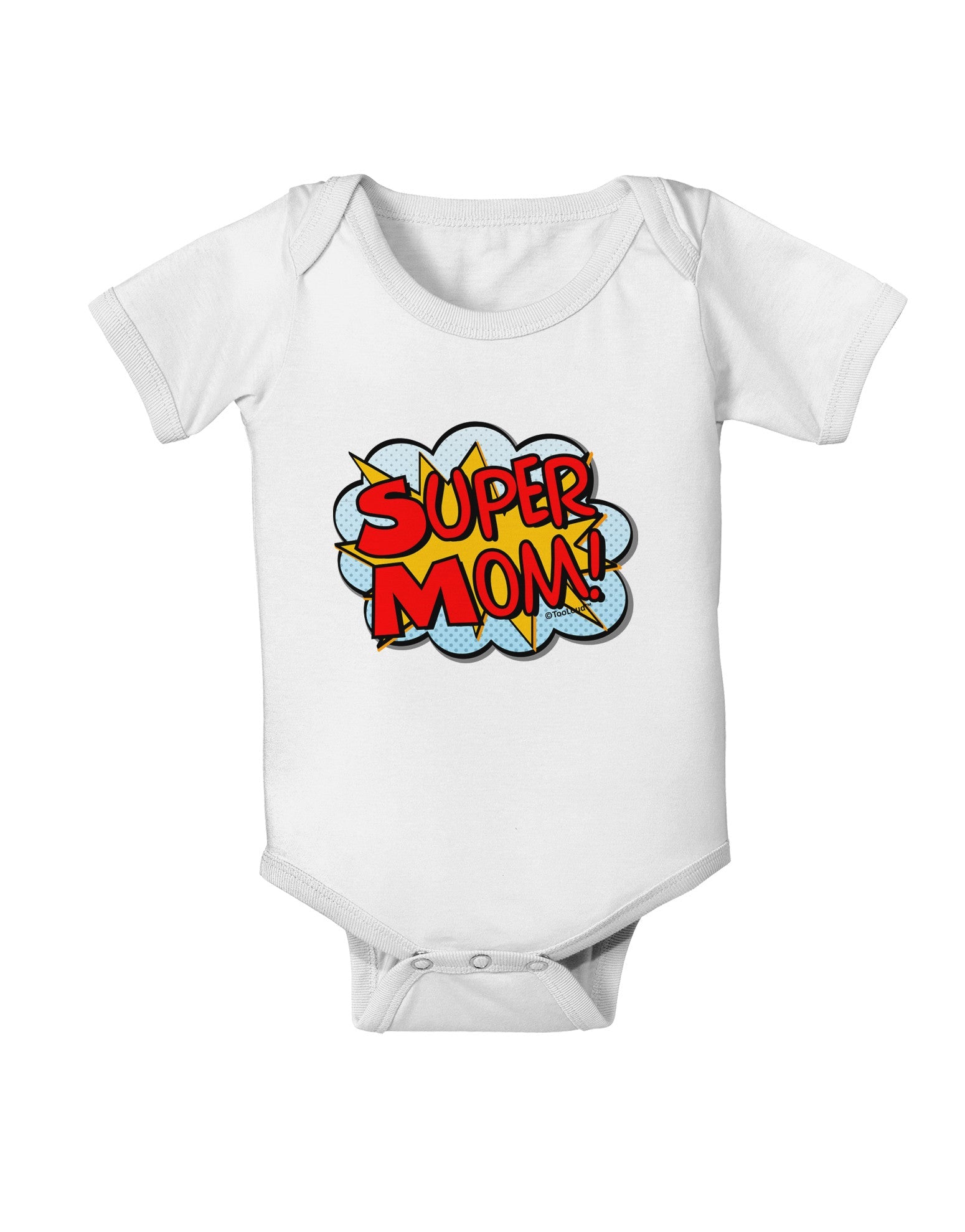 Super Mom - Superhero Comic Style Baby Romper Bodysuit-Baby Romper-TooLoud-White-06-Months-Davson Sales