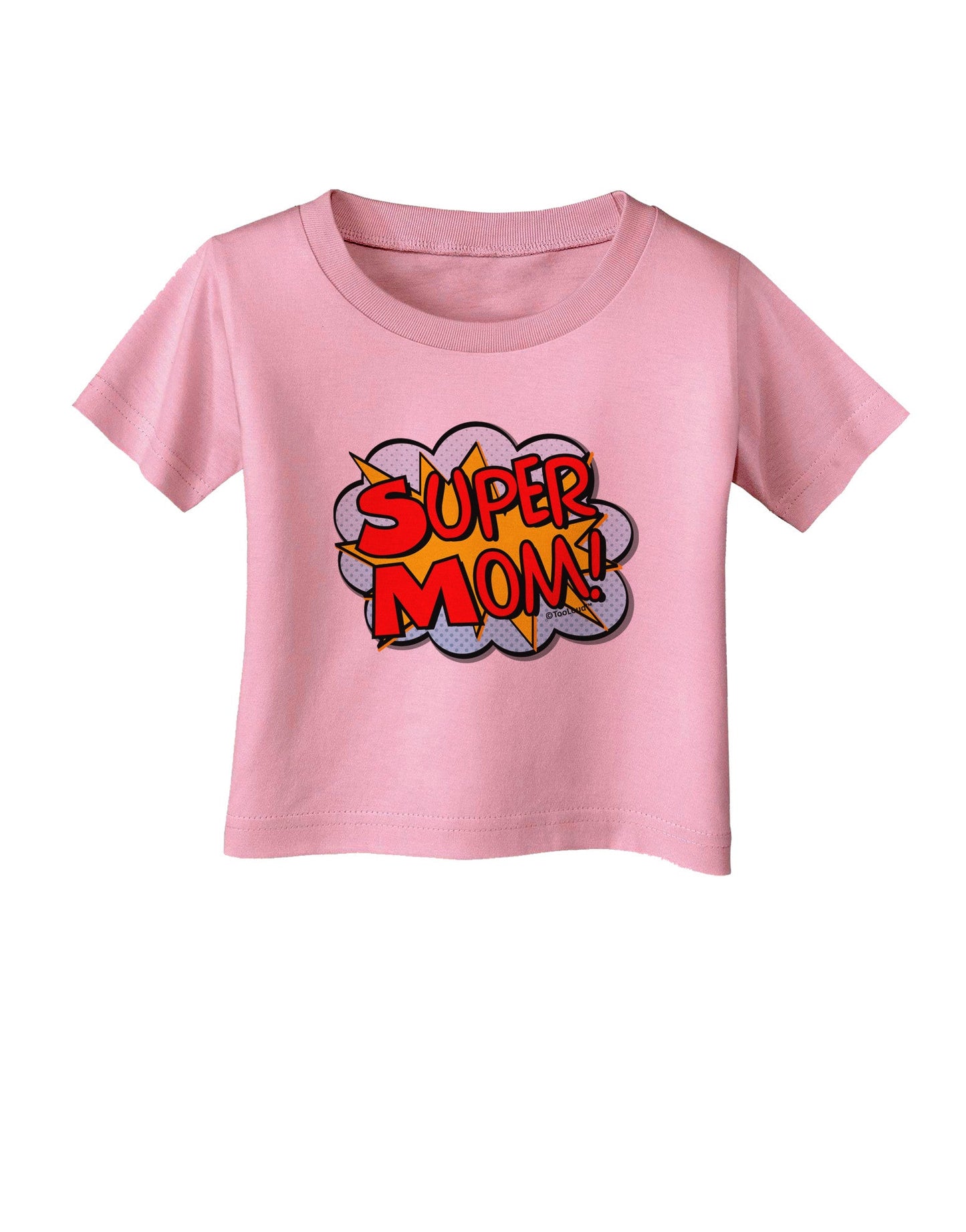 Super Mom - Superhero Comic Style Infant T-Shirt-Infant T-Shirt-TooLoud-Candy-Pink-06-Months-Davson Sales