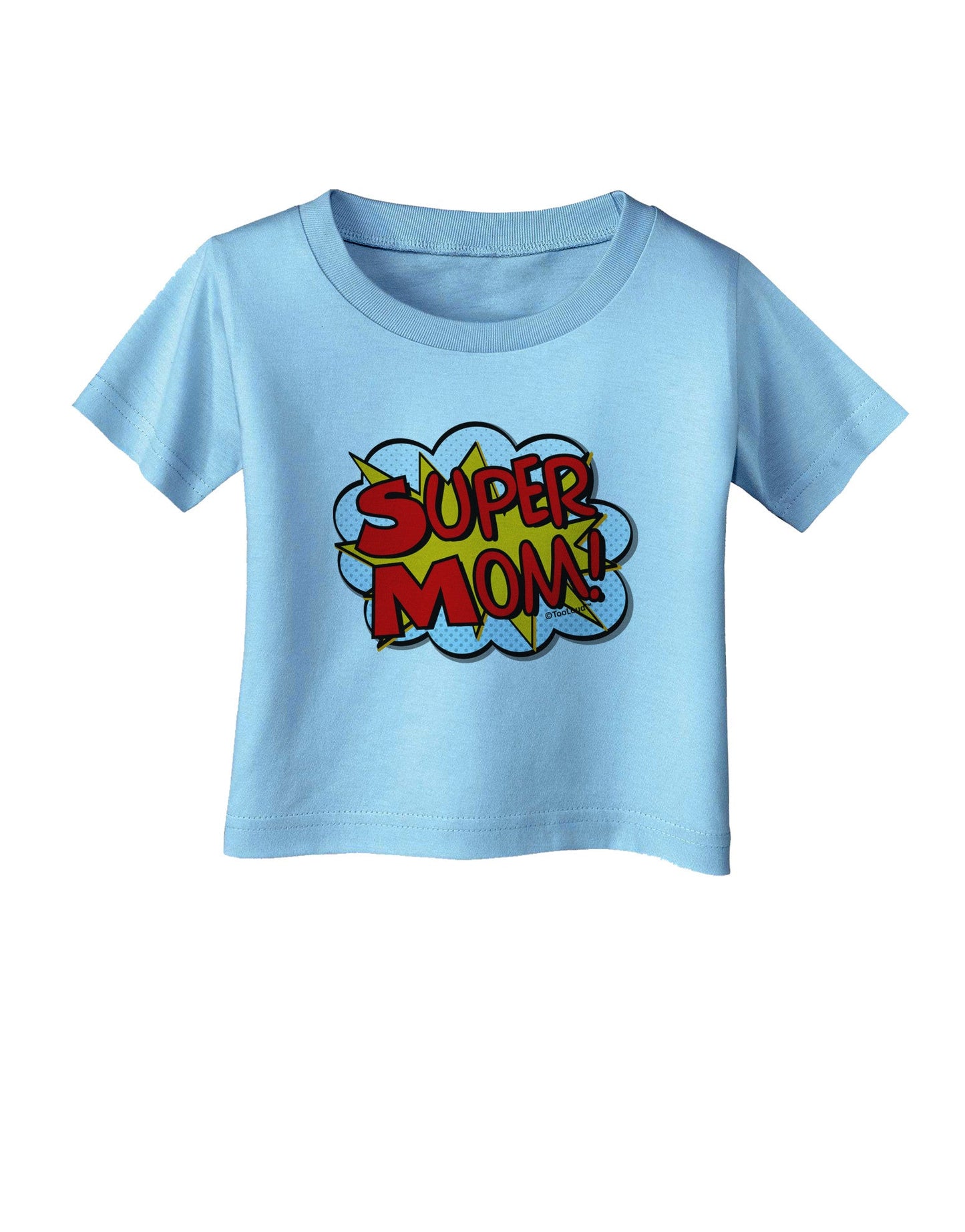Super Mom - Superhero Comic Style Infant T-Shirt-Infant T-Shirt-TooLoud-Aquatic-Blue-06-Months-Davson Sales