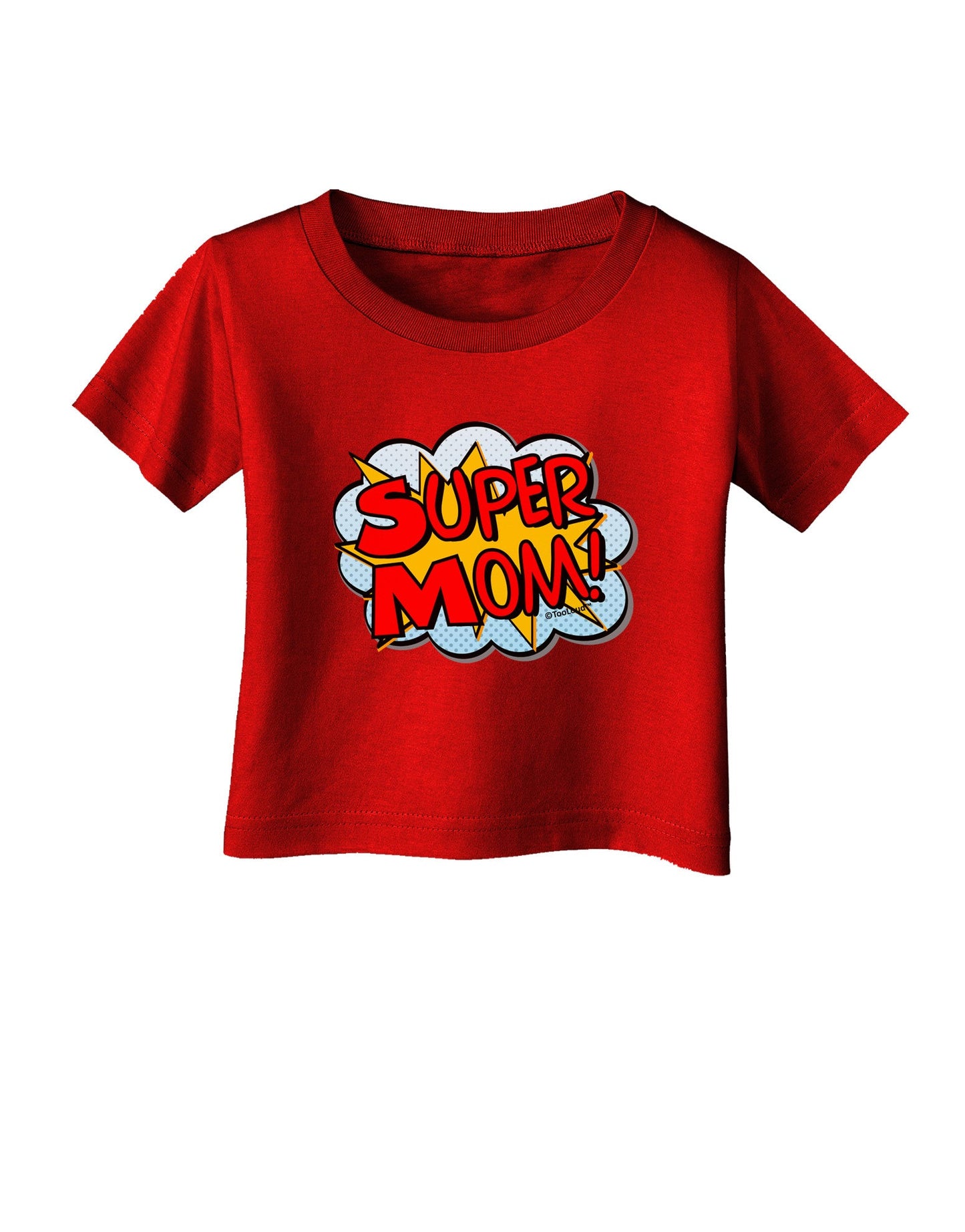 Super Mom - Superhero Comic Style Infant T-Shirt Dark-Infant T-Shirt-TooLoud-Red-06-Months-Davson Sales