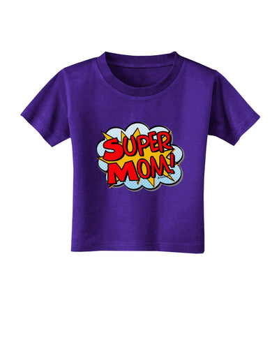 Super Mom - Superhero Comic Style Toddler T-Shirt Dark-Toddler T-Shirt-TooLoud-Purple-2T-Davson Sales