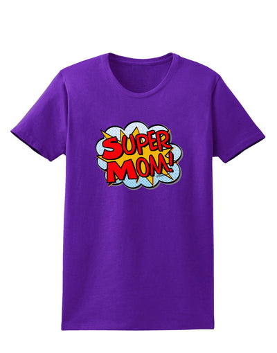 Super Mom - Superhero Comic Style Womens Dark T-Shirt-Womens T-Shirt-TooLoud-Purple-X-Small-Davson Sales