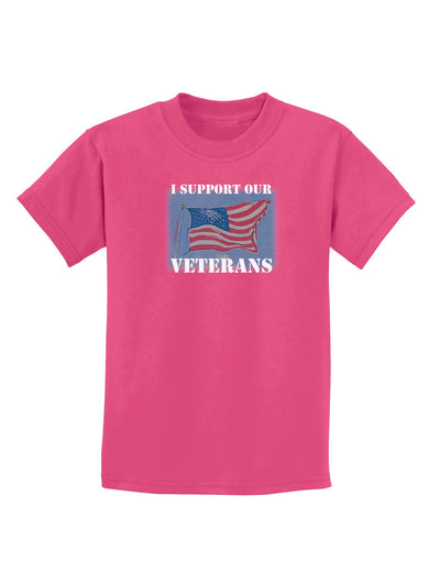 Support Our Veterans Childrens Dark T-Shirt-Childrens T-Shirt-TooLoud-Sangria-X-Small-Davson Sales