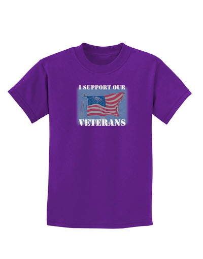 Support Our Veterans Childrens Dark T-Shirt-Childrens T-Shirt-TooLoud-Purple-X-Small-Davson Sales