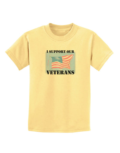 Support Our Veterans Childrens T-Shirt-Childrens T-Shirt-TooLoud-Daffodil-Yellow-X-Small-Davson Sales