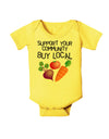 Support Your Community - Buy Local Baby Romper Bodysuit-Baby Romper-TooLoud-Yellow-06-Months-Davson Sales