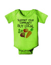 Support Your Community - Buy Local Baby Romper Bodysuit-Baby Romper-TooLoud-Lime-Green-06-Months-Davson Sales