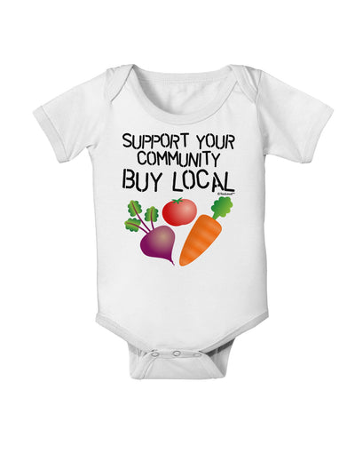 Support Your Community - Buy Local Baby Romper Bodysuit-Baby Romper-TooLoud-White-06-Months-Davson Sales