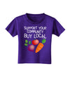 Support Your Community - Buy Local Toddler T-Shirt Dark-Toddler T-Shirt-TooLoud-Purple-2T-Davson Sales