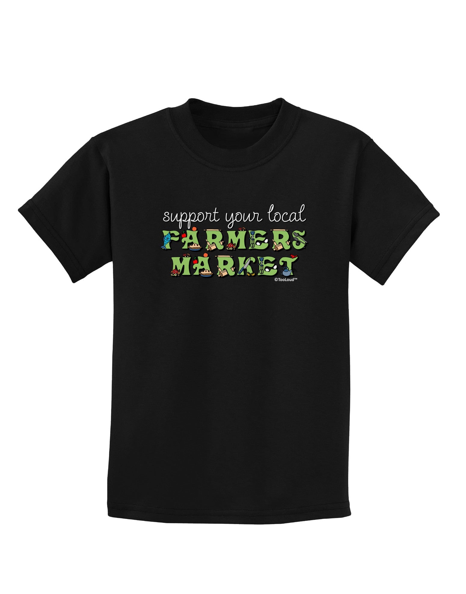 Support Your Local Farmers Market - Color Childrens Dark T-Shirt-Childrens T-Shirt-TooLoud-Black-X-Small-Davson Sales