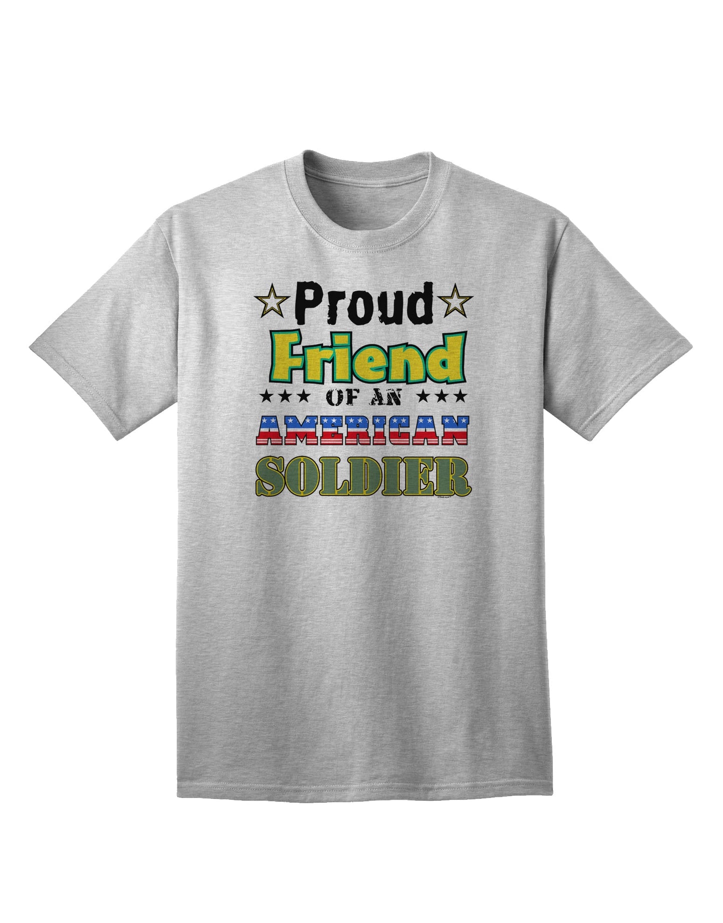 Supporter of American Soldiers Adult T-Shirt-Mens T-shirts-TooLoud-AshGray-Small-Davson Sales