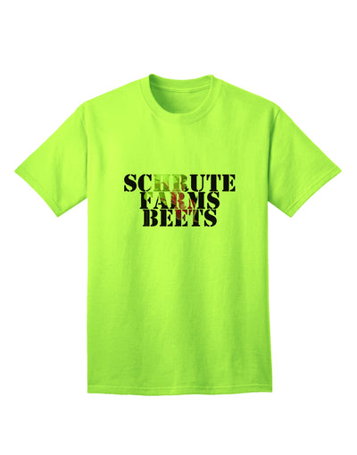 Sustainable and Stylish Schrute Farms Beets Adult T-Shirt by TooLoud-Mens T-shirts-TooLoud-Neon-Green-Small-Davson Sales