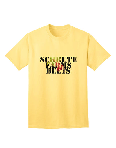 Sustainable and Stylish Schrute Farms Beets Adult T-Shirt by TooLoud-Mens T-shirts-TooLoud-Yellow-Small-Davson Sales