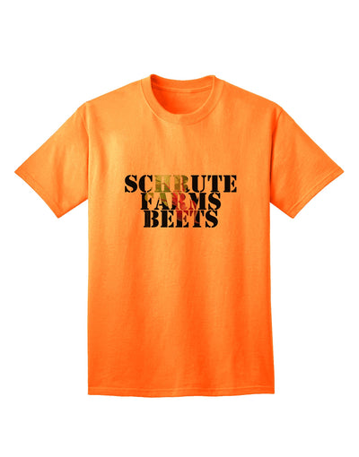 Sustainable and Stylish Schrute Farms Beets Adult T-Shirt by TooLoud-Mens T-shirts-TooLoud-Neon-Orange-Small-Davson Sales