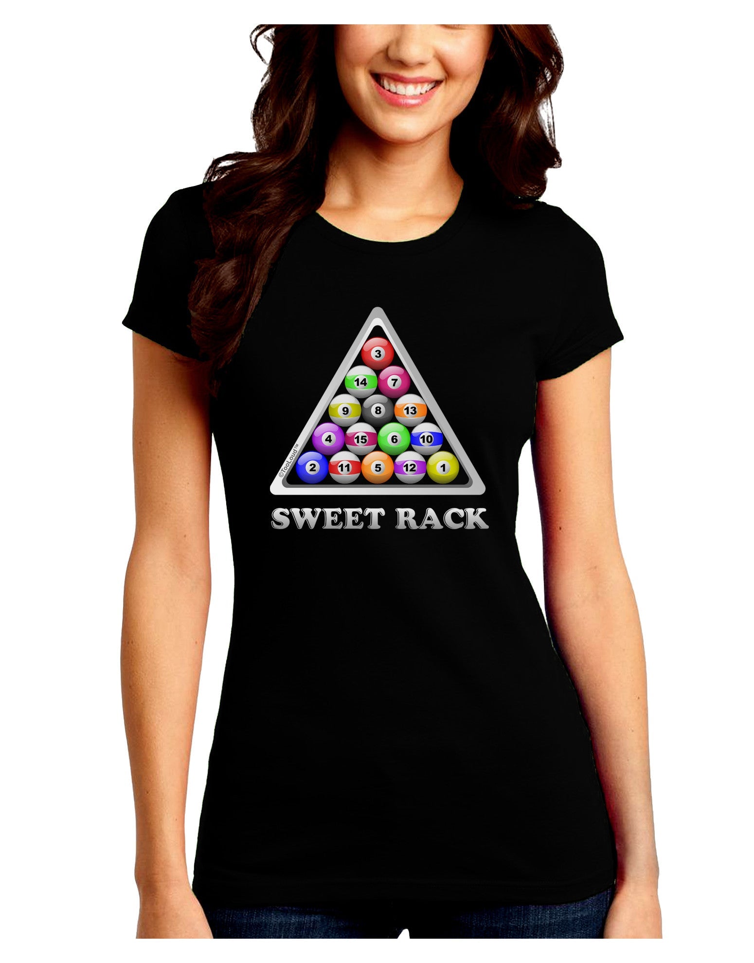 Sweet Rack - Pool Juniors Petite Crew Dark T-Shirt-T-Shirts Juniors Tops-TooLoud-Black-Juniors Fitted Small-Davson Sales