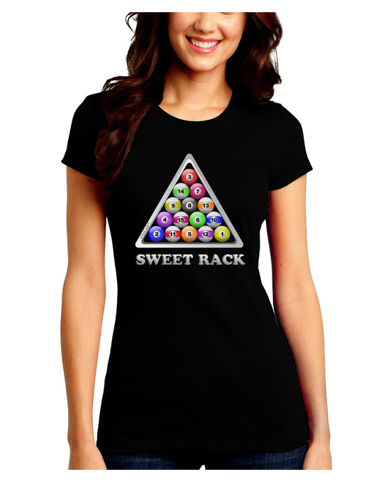 Sweet Rack - Pool Juniors Petite Crew Dark T-Shirt-T-Shirts Juniors Tops-TooLoud-Black-Juniors Fitted Small-Davson Sales