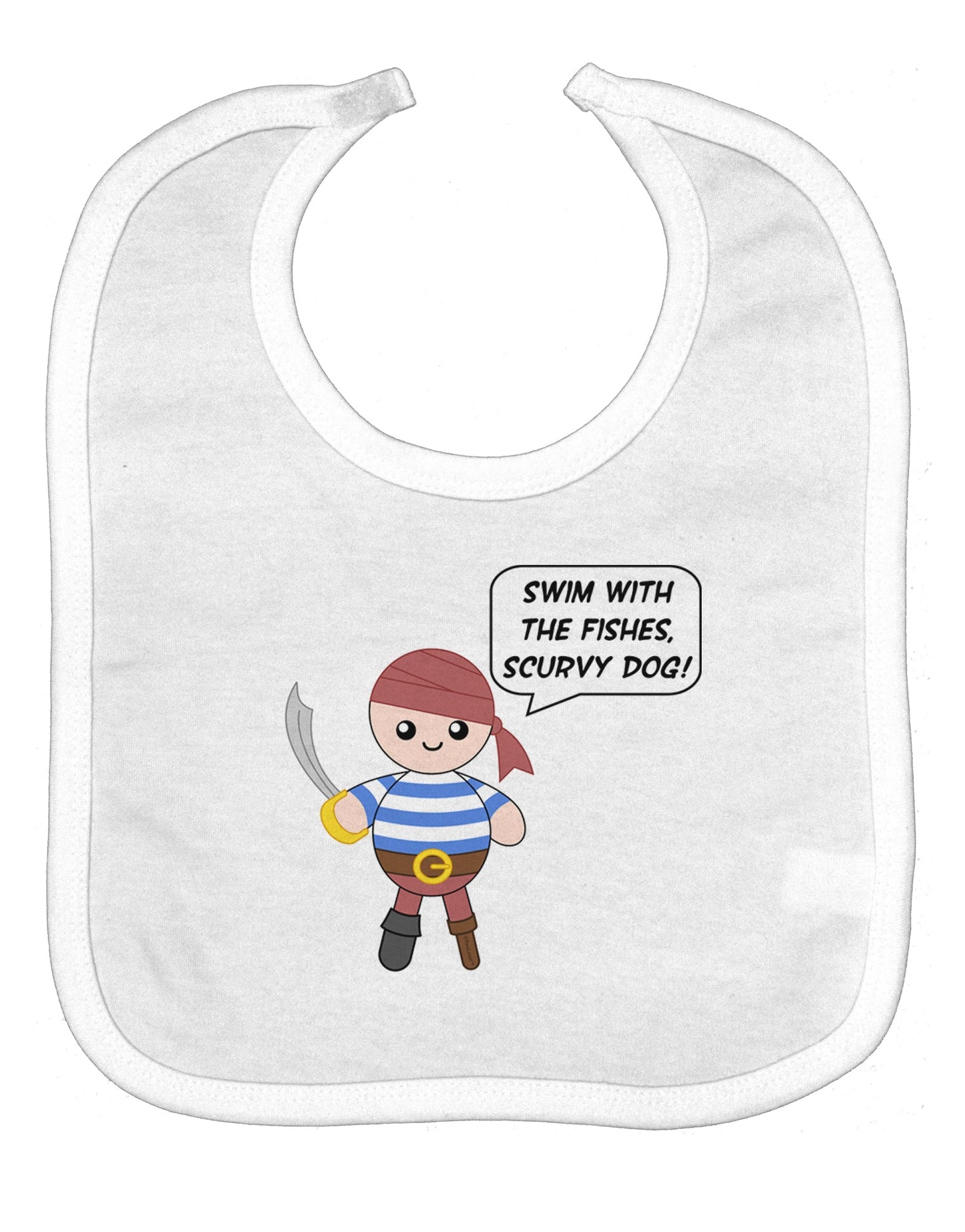 Swim With the Fishes- Petey the Pirate Baby Bib