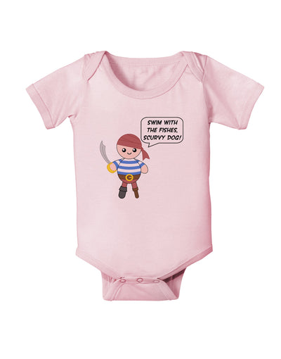 Swim With the Fishes- Petey the Pirate Baby Romper Bodysuit-Baby Romper-TooLoud-Light-Pink-06-Months-Davson Sales