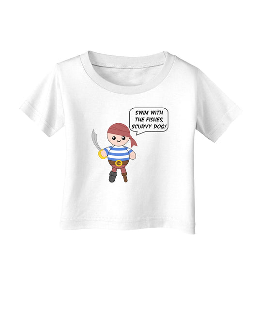Swim With the Fishes- Petey the Pirate Infant T-Shirt-Infant T-Shirt-TooLoud-White-06-Months-Davson Sales