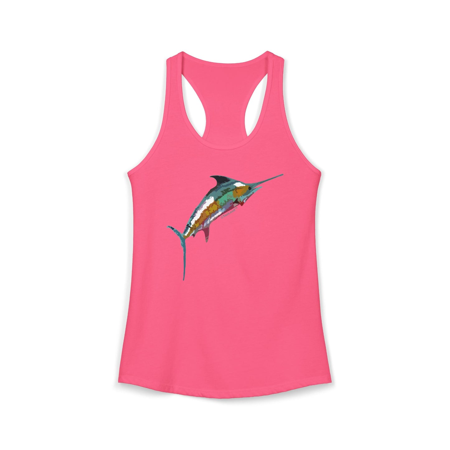 Colorful Vector Swordfish Womens Racerback Tank Top