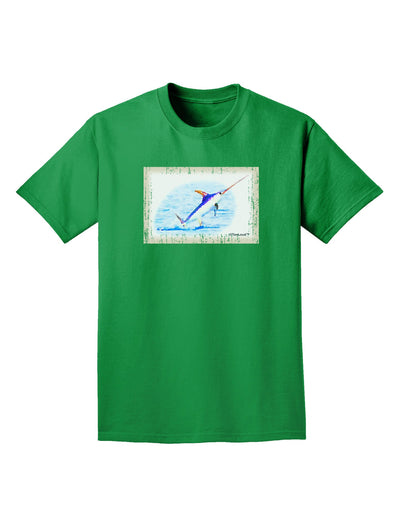 Swordfish Watercolor Adult Dark T-Shirt-Mens T-Shirt-TooLoud-Kelly-Green-Small-Davson Sales
