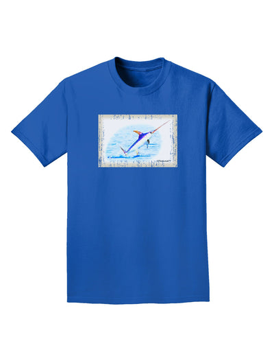 Swordfish Watercolor Adult Dark T-Shirt-Mens T-Shirt-TooLoud-Royal-Blue-Small-Davson Sales