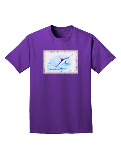 Swordfish Watercolor Adult Dark T-Shirt-Mens T-Shirt-TooLoud-Purple-Small-Davson Sales