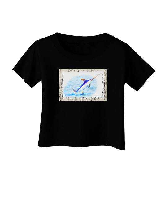 Swordfish Watercolor Infant T-Shirt Dark-Infant T-Shirt-TooLoud-Black-06-Months-Davson Sales