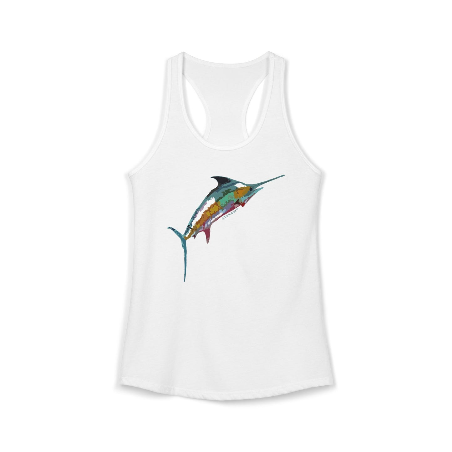 Colorful Vector Swordfish Womens Racerback Tank Top